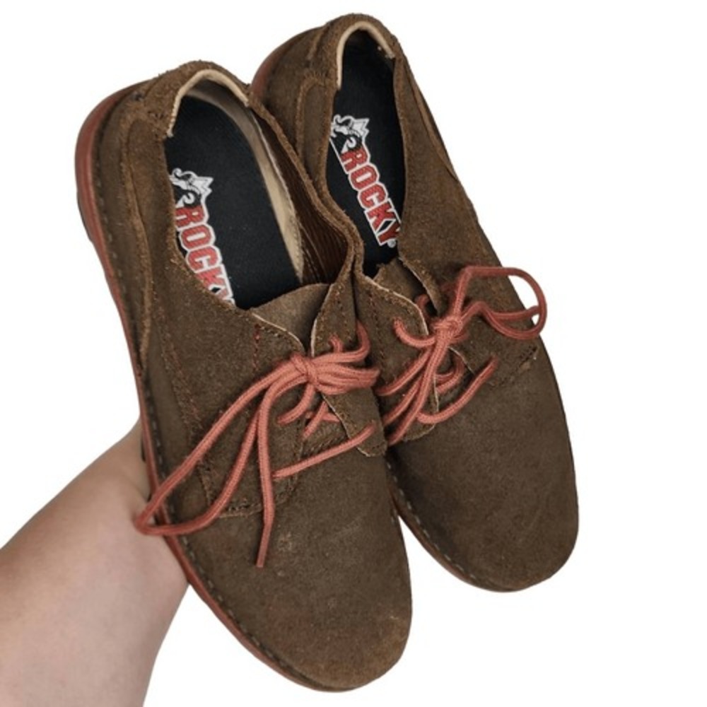 Rocky Opanka Casual Oxford Brown Suede Shoes RKS0212 Mens 7.5M